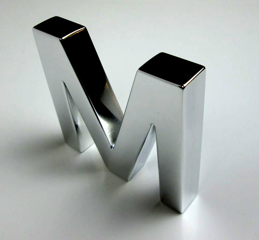 polished metal letters