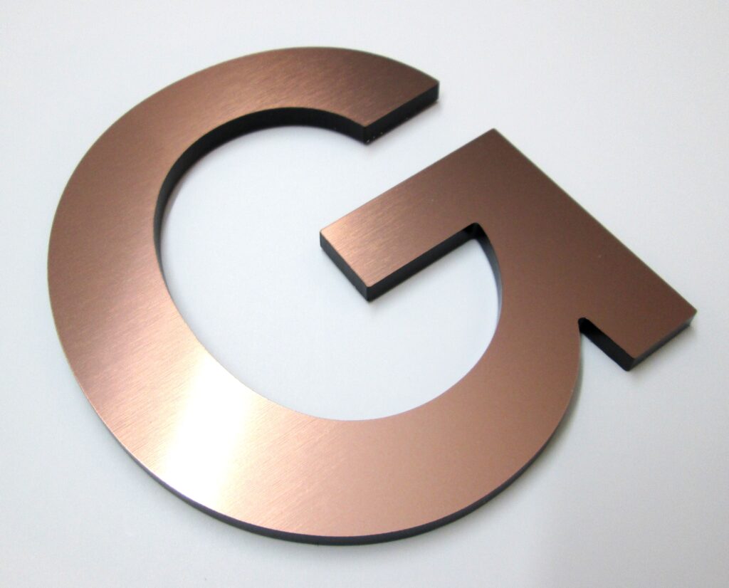copper foil acrylic letters