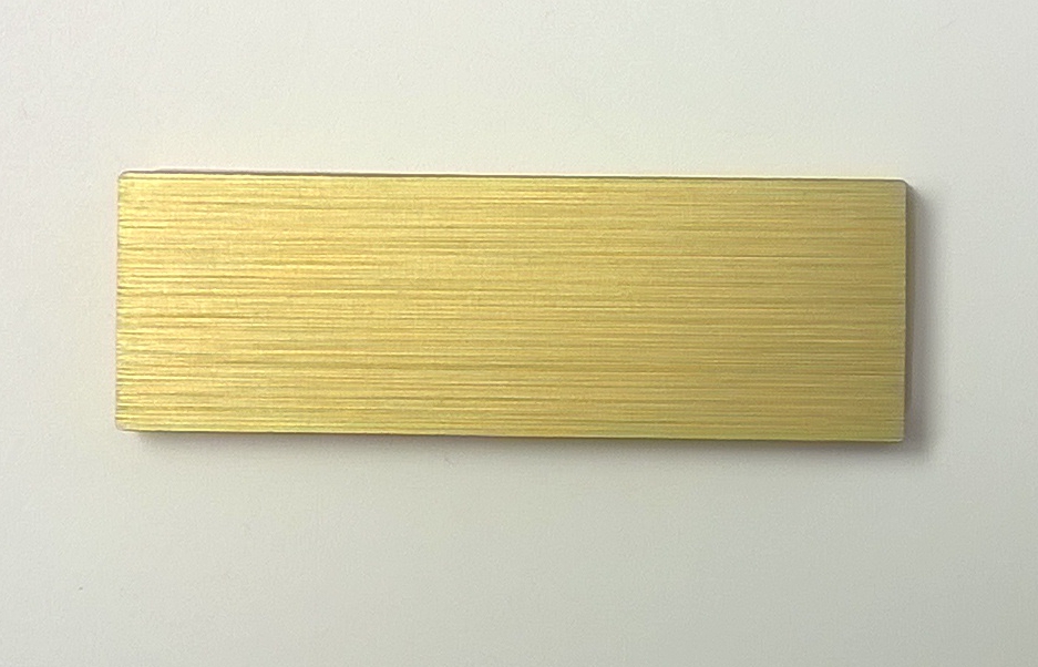 gold anodized aluminium sample 75mmx25mm