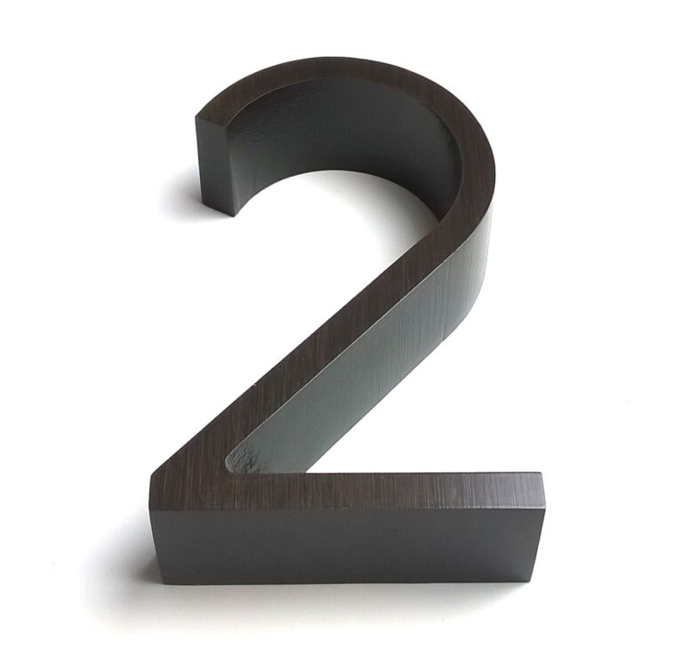 Cast Metal House Numbers in A Ribbon Deep Font. METAL LETTERS